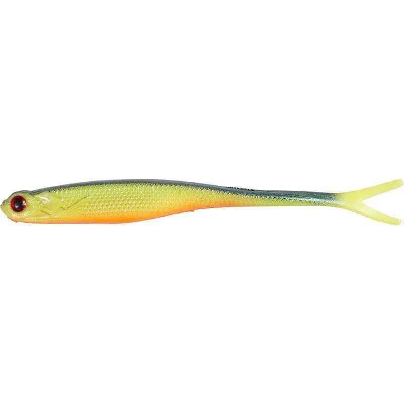 Twin tail shad 12.5cm Green yellow orange Fynd