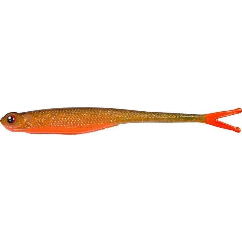 Twin tail shad 12.5cm Black gold orangetail Rabatter