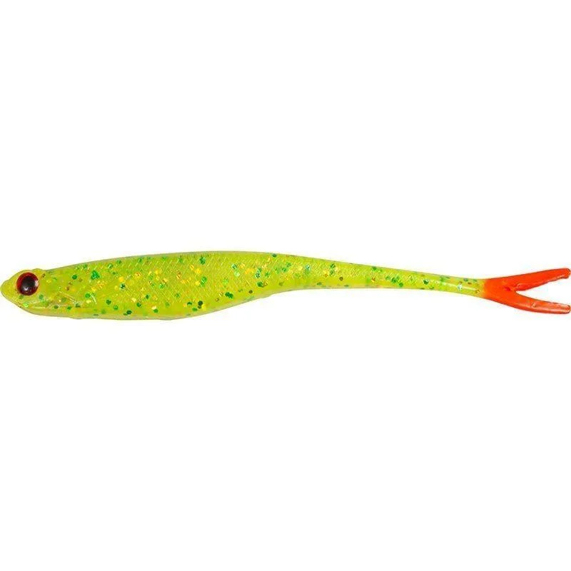 Twin tail shad 12.5cm Chartreuse red tail Fri frakt