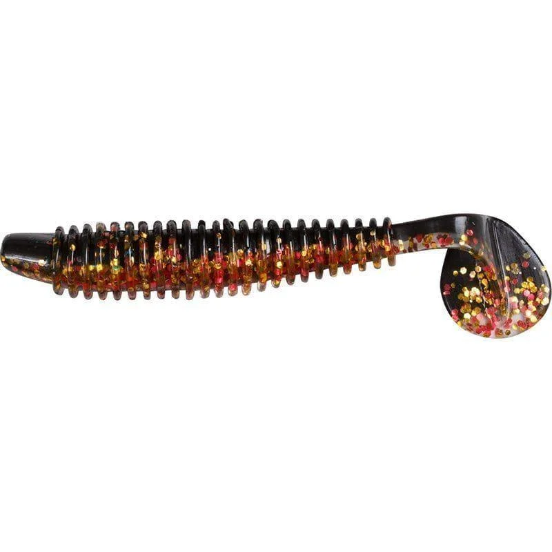 Ribbed shad 10cm Black gold flake Kampanjpris