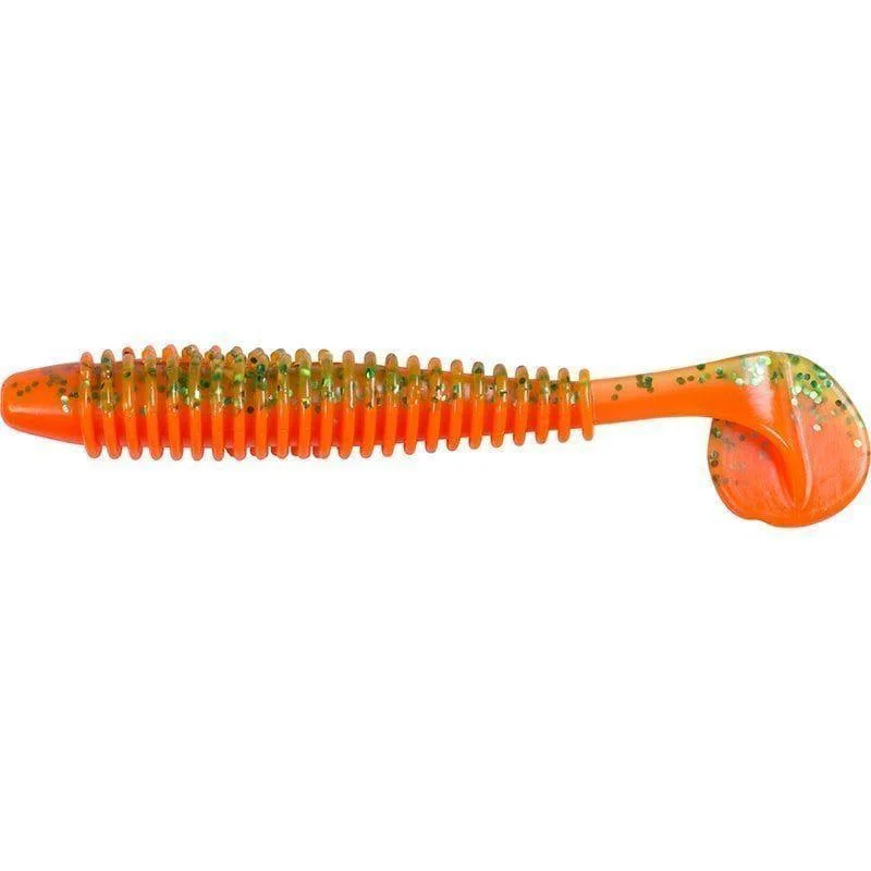 Ribbed shad 10cm Green orange Bästa pris
