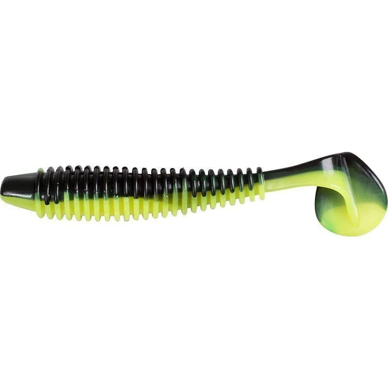 Ribbed shad 12cm Black yellow Fri frakt