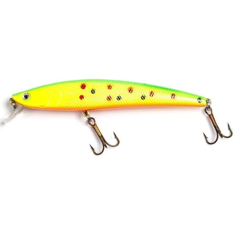Nyhet Eco Minnow 11.5cm limegreen w dots
