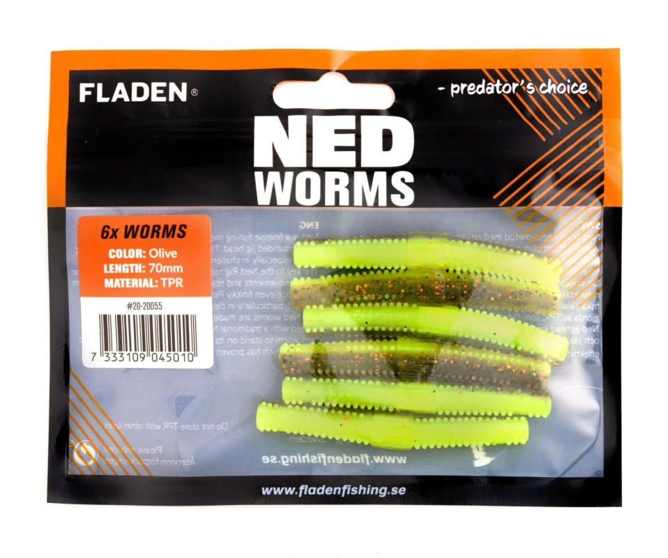 NED worm 6p 7cm Olive Trygg betalning