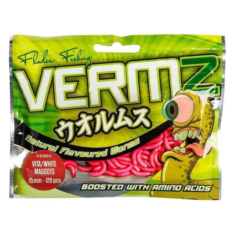 Vermz maggots 1,5 cm 120 pcs natural red Kampanjpris