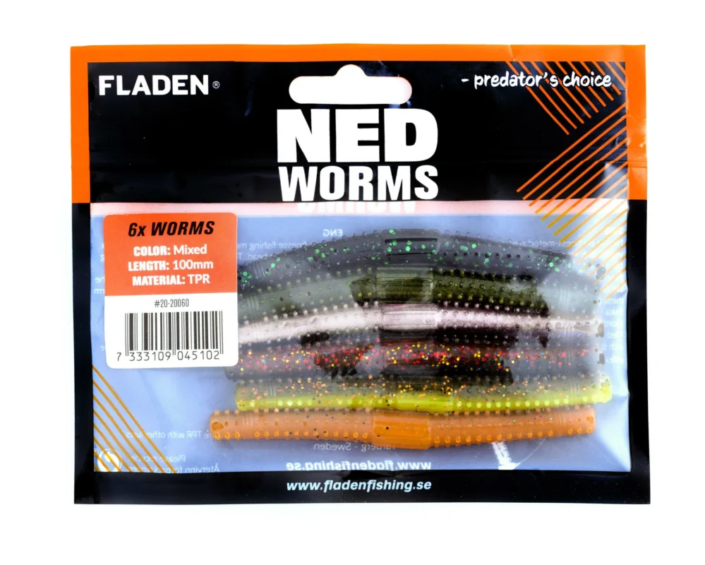 Snabb leverans NED worm 6p 10cm assorted