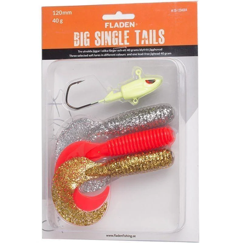 Jiggsortering Big Single Tail 120 mm 3 jiggar, jigghuvud 40gram Köp online