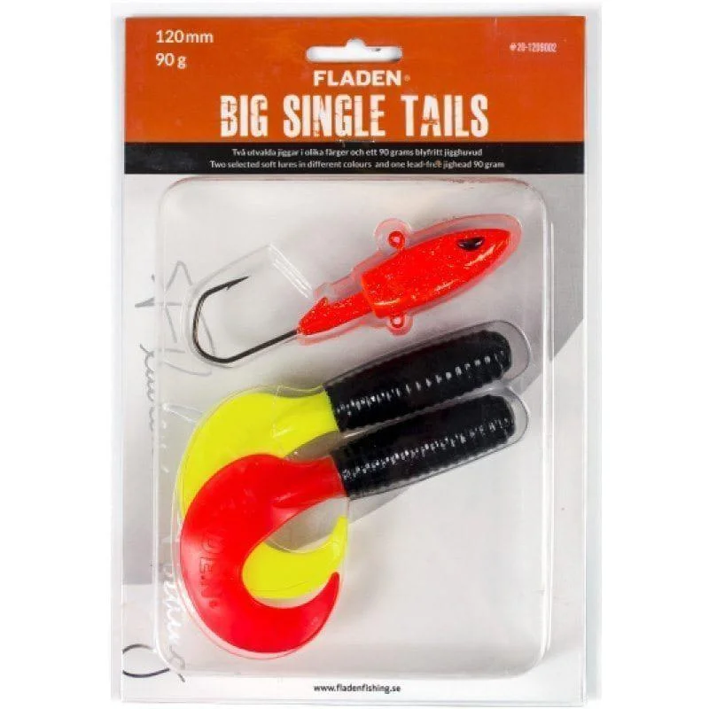 Jiggsortering Big Single Tail 120 mm 2 jiggar, jigghuvud 65gram Utförsäljning