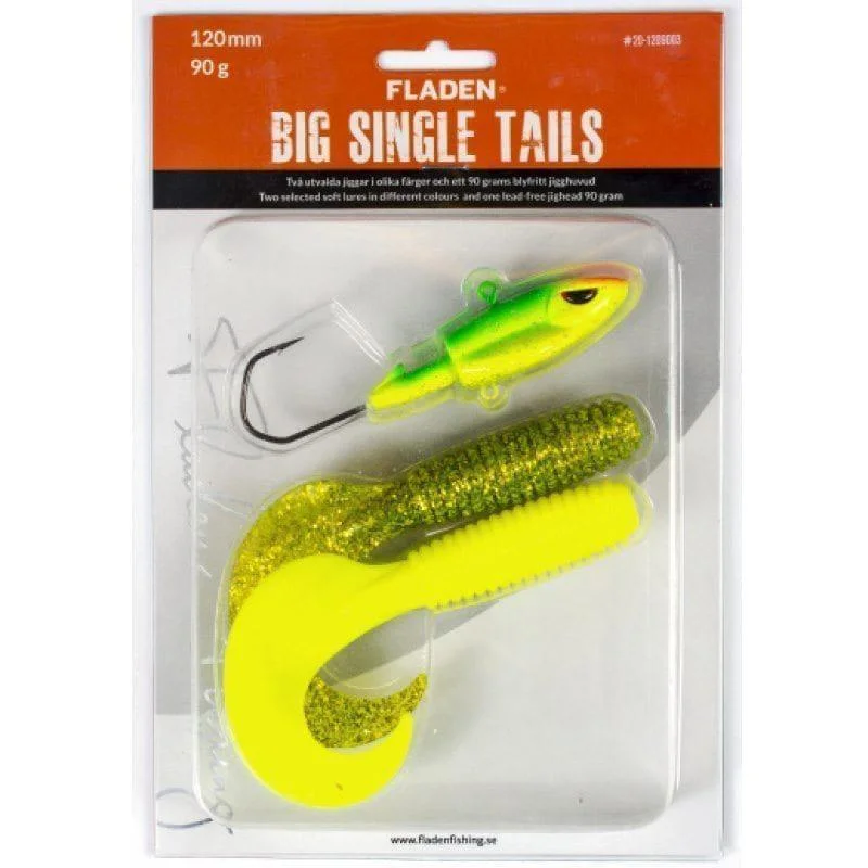I lager Jiggsortering Big Single Tail 120 mm 2 jiggar, jigghuvud 65gram