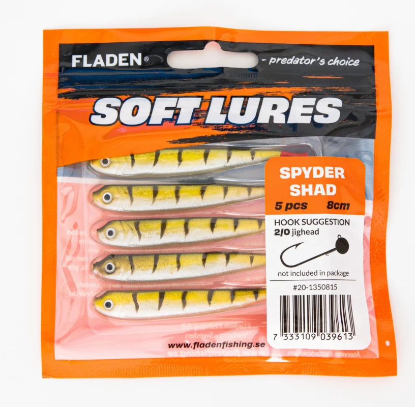 Guddi shad 5pack 8cm 6g green lime blackred Kundfavorit
