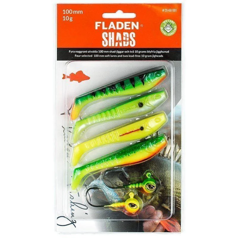 Trygg betalning Jiggsortering Shad 80 mm fyra jiggar, två jigghuvud 8 gram