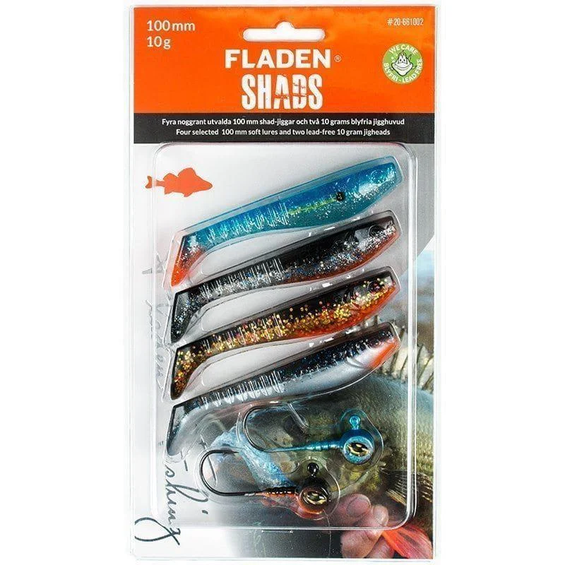 Erbjudandepris Jiggsortering Shad 80 mm fyra jiggar, två jigghuvud 8 gram