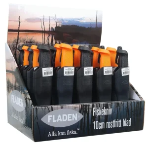 Beställ idag Fiskekniv rostfri med plasthandtag sorterade färger i display kartong