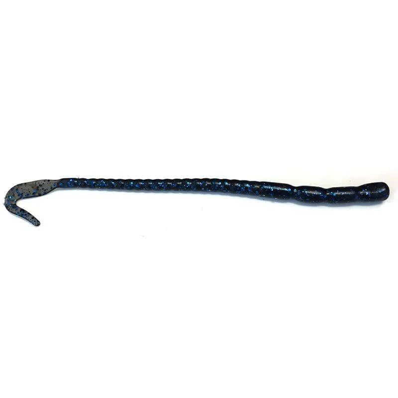 Jelly Worm 20cm Black with blue glitter Fynd