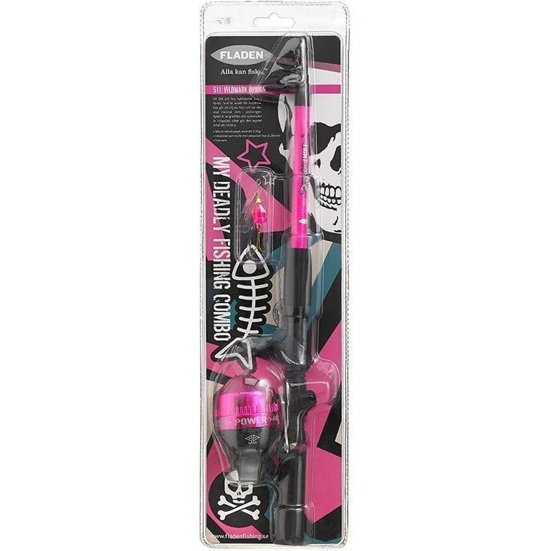 I lager Teleskop spinnset 165cm rosa