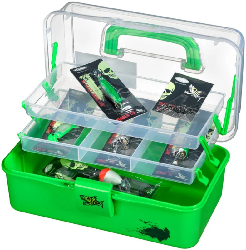 Fiskelåda 2 plan 28x16x13cm för insjöfiske limegreen Köp online