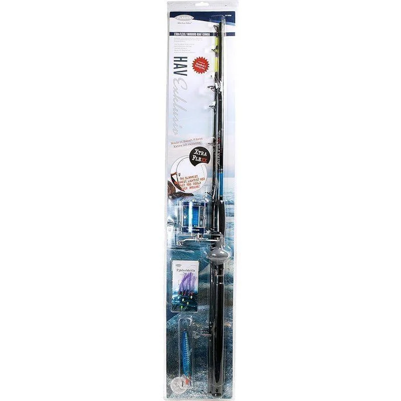 Nyhet Exklusiv havsfiskeset Warbird 3700 blue& Xtra Flexx boat 210cm
