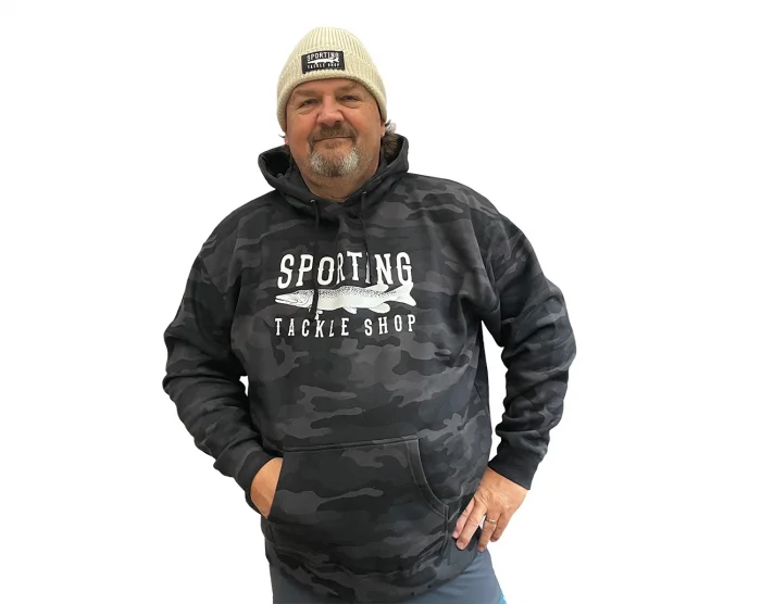 risnedsättning Sporting Tackle Shop Black Camo Hoodie