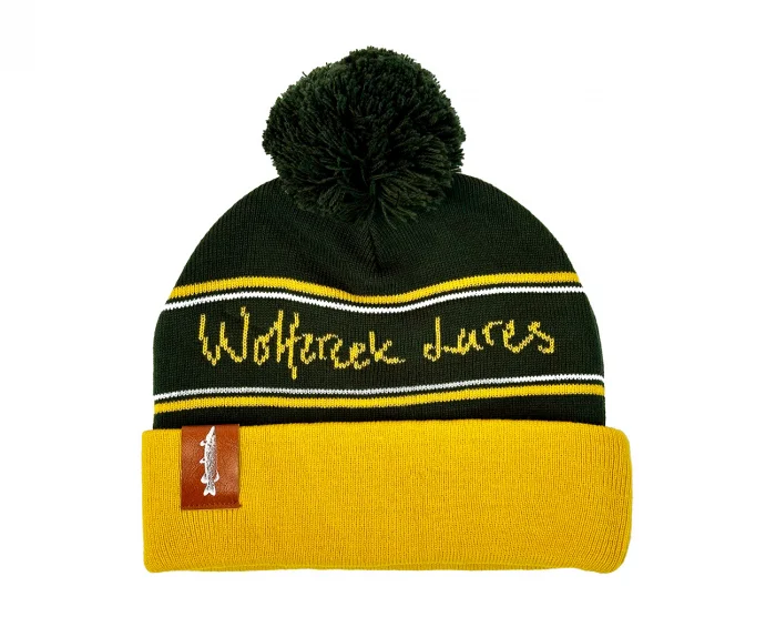 Premium Wolfcreek Lures Classic Pom Pom Beanie - Mustad Green