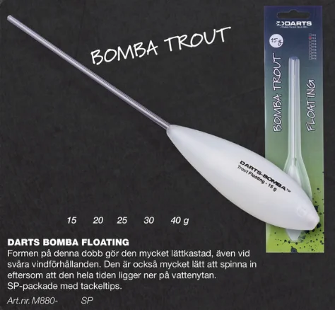Expressleverans DARTS BOMBA TROUT FLOATING