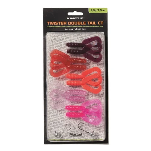 Kampanj Kinetic Jiggmix Twister Double Tail CT - Burning Rubber Mix