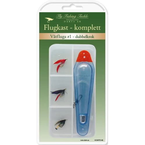 Outlet Flugkast Komplett Våtfluga dubbelkrok 1
