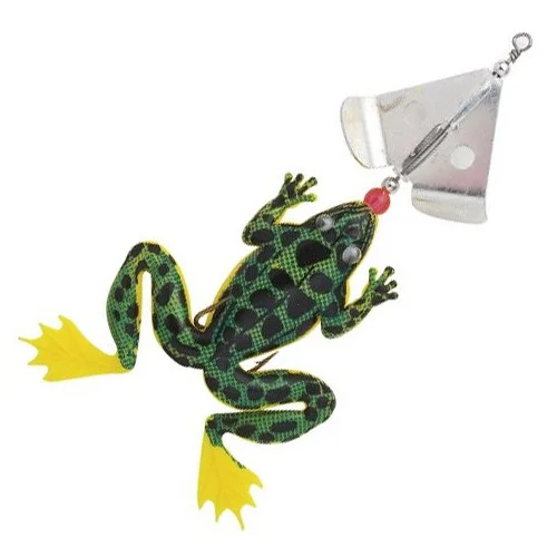 Fladen Spinning Frog 13 cm - Limegreen/Black Erbjudandepris
