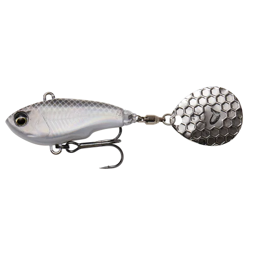SG Fat Tail Spin 8cm 24g - White / Silver Snabb frakt