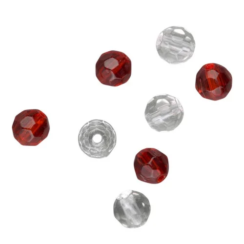 Premium Spro Glaspärlor Rödvita 8 mm, 10-pack