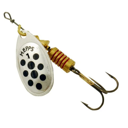 Mepps Aglia med prickar 1 - Silver/Svart Rea