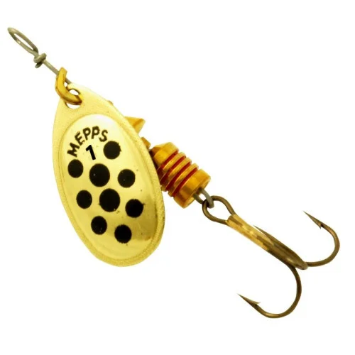 Mepps Aglia med prickar 1 - Guld/Svart Extra rabatt
