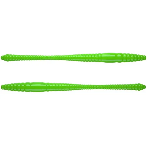 Populärt val Dying Worm 70mm - Hot Green (Krill) Libra Lures