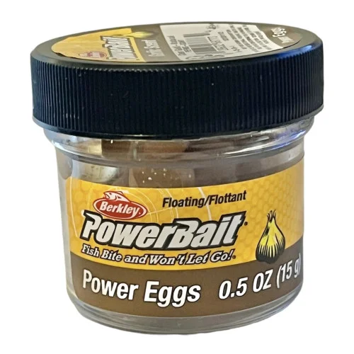 PowerBait Floating Power Eggs Garlic - Clear Gold/Natural Fri frakt