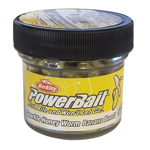 PowerBait Honey Worm 25mm - Yellow/Scales (Banana Boost) Kampanjpris