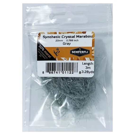 Bästa pris Semperfli Synthetic Crystal Marabou 20mm - Dark Gray