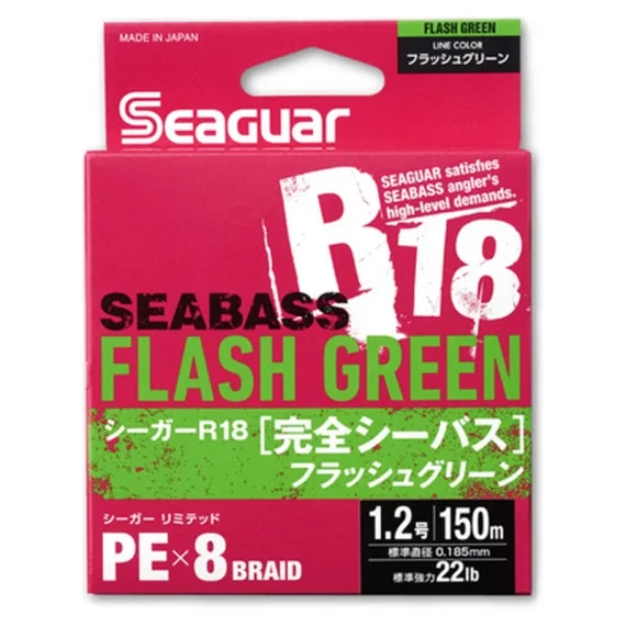 Begränsat erbjudande Seaguar R18 Kanzen Seabass 150m Flash Green