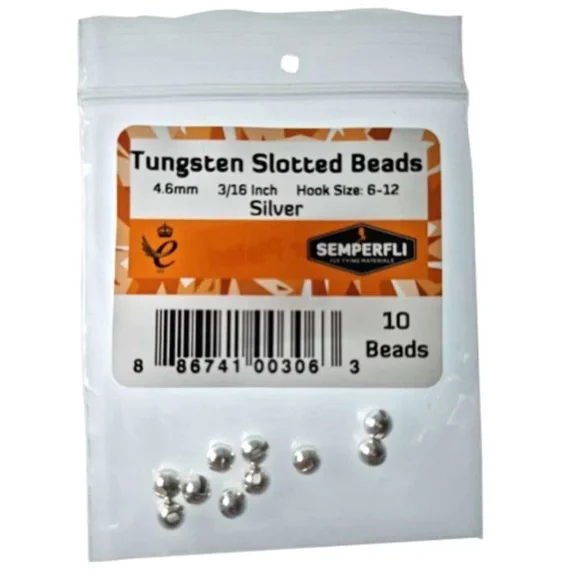 Semperfli Tungsten Slotted Beads 1,5mm - Silver Rabatter