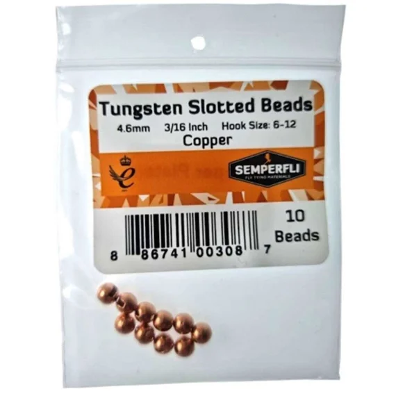 Semperfli Tungsten Slotted Beads 2mm - Copper Lågt pris