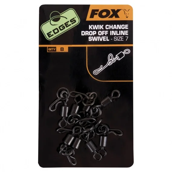 Fox Edges Kwik Change Drop Off Inline Swivel Size 7 (8-pack) Rabatter