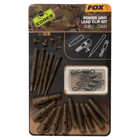 Fynd Fox Edges Camo Power Grip Lead Clip kit size 7 5pcs