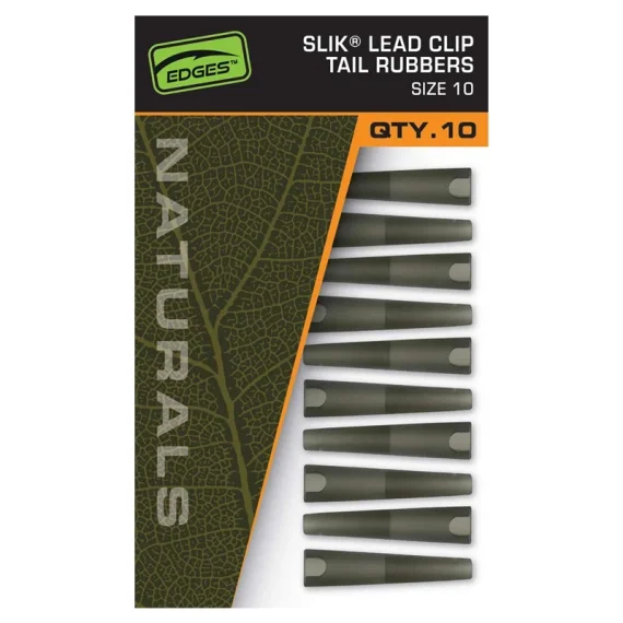 Fox Naturals Slik Lead Clip Tail Rubber - Size 10 Endast idag