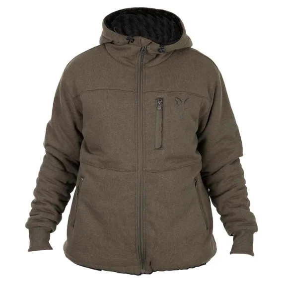 Fox Collection Sherpa Jacket Green & Black Extra rabatt