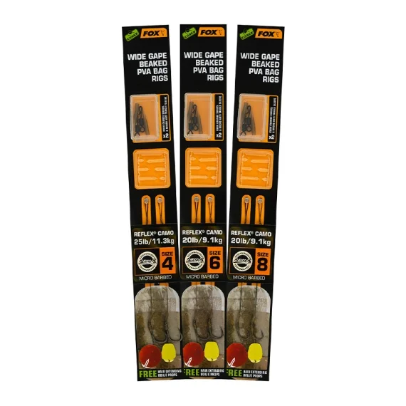 Fox Edges Wide Gape Beaked PVA Ready Rigs Fri frakt