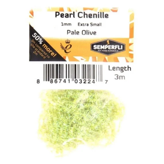 Semperfli Pearl Chenille 1mm - Pale Olive Extra rabatt