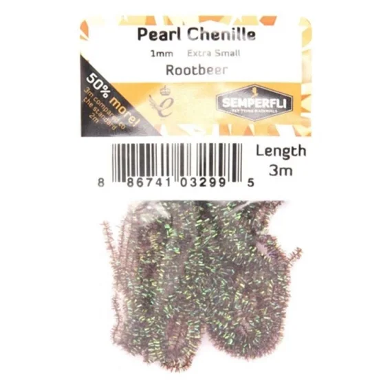 Utförsäljning Semperfli Pearl Chenille 1mm - Rootbeer