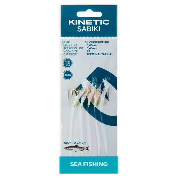 Kinetic Sabiki Silverstrike Fishskin/Flash Snabb leverans