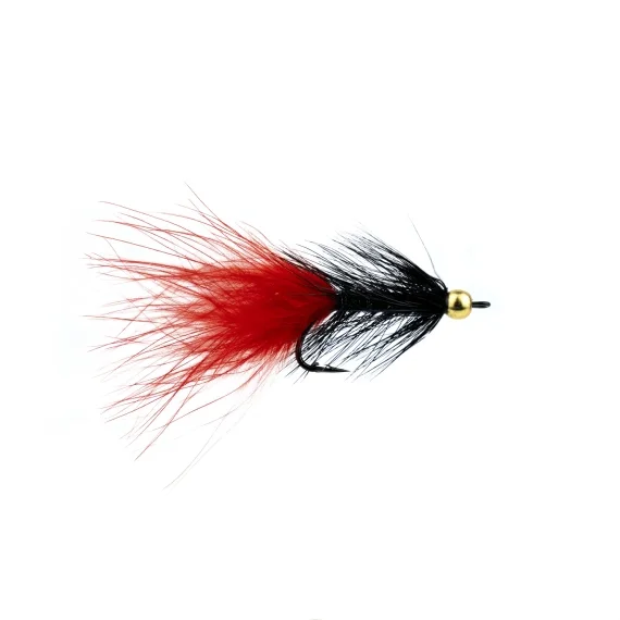 Billig Wolly Bugger BH Red/Black # 6