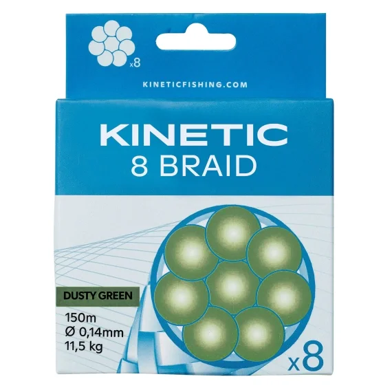Kinetic 8 Braid 150m Dusty Green Nyhet