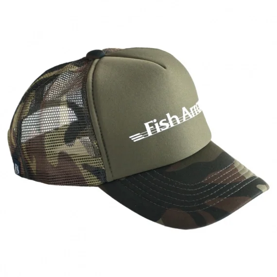 Fish Arrow Mesh Cap Green Camo/White logo Handla nu