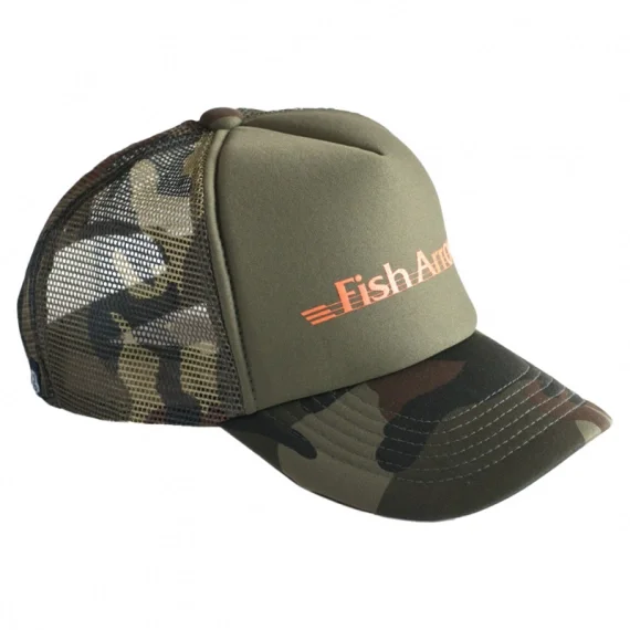 Fish Arrow Mesh Cap Green Camo/Orange logo Fynd